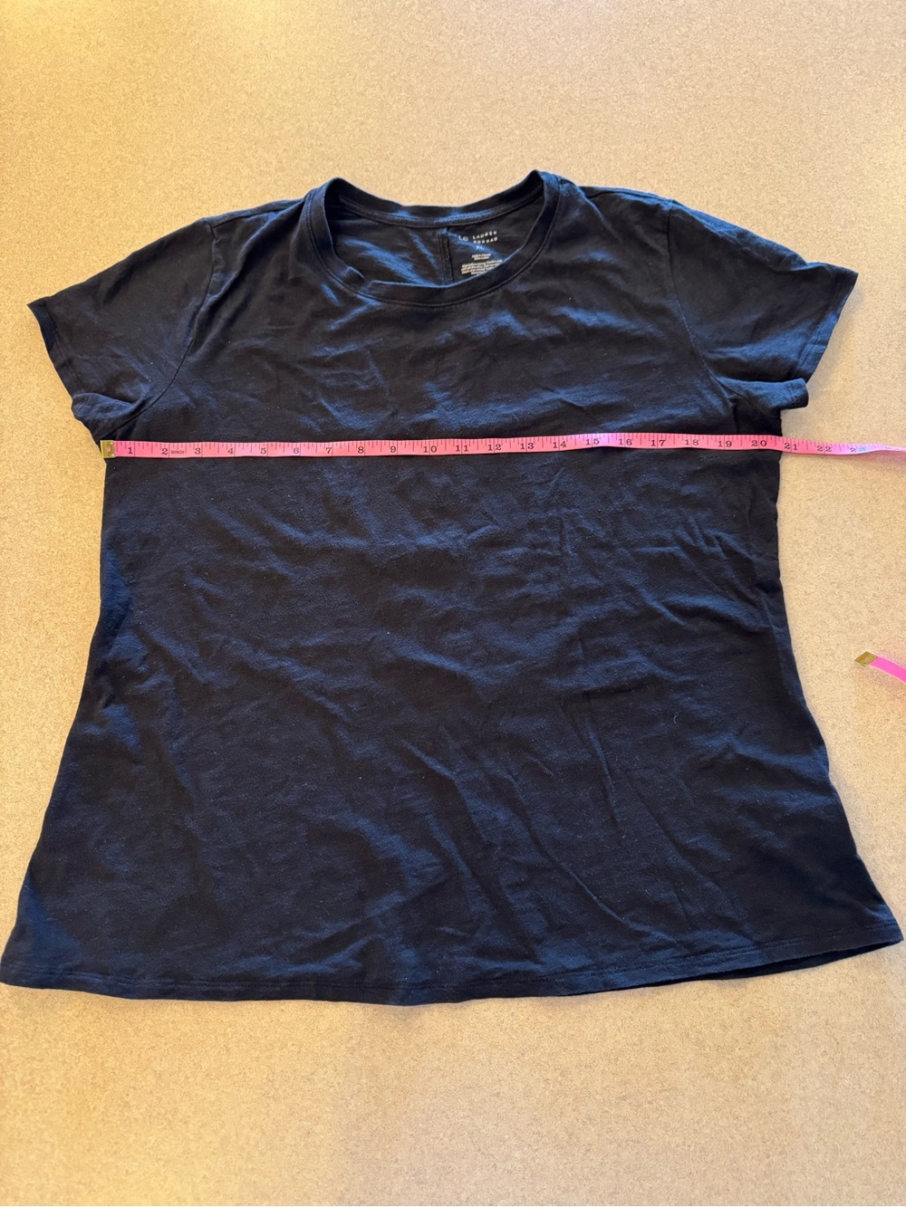 LC Lauren Conrad Black Cotton Crewneck Tee